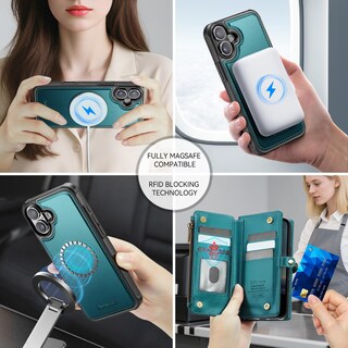 Foto 4 | Foto 4 | Funda Wallet Defense Para Iphone 16 De 6.1 Pulgadas Con Rfid Azul Y Verde - Venta Internacional.