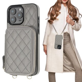 Foto 1 | Foto 1 | Funda Tipo Cartera Tipo Bandolera Bocasal Para Iphone 16 Pro Max Rfid Color Gris - Venta Internacional.
