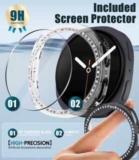 Foto 3 | Foto 3 | Funda Con Protector De Pantalla Seltureone Bling Para Samsung Watch 8 De 44 Mm - Venta Internacional.