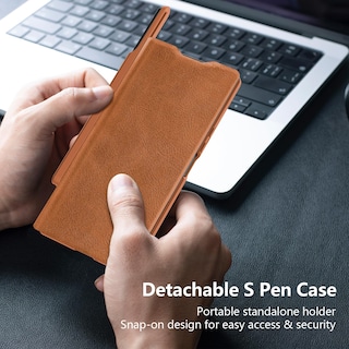 Foto 2 | Foto 2 | Funda Tipo Cartera Nillkin Para Samsung Galaxy Z Fold 7 Con S Pen Color Marrón - Venta Internacional.