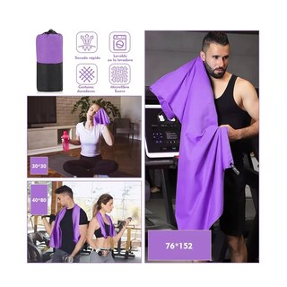 Foto 3 | Foto 3 | Toalla de Microfibra Secado Rápido Set 3pz Eo Safe Imports Esi-8491 color Purpura