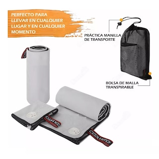 Foto 2 | Foto 2 | Par Toalla Baño Viaje De Microfibra De Secado Rápido Deportivo Eo Safe Imports Esi-9482 Gris