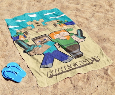 Foto 4 | Foto 4 | Toalla De Playa Jay Franco Minecraft Alex Y Steve 70x145cm - Venta Internacional.