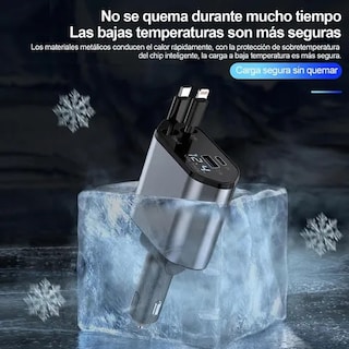 Foto 5 | Foto 5 | Cargador Con Entrada para IOS & Android tipo C Dual Para Auto Con Cables Retractiles