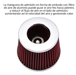 Foto 4 | Foto 4 | Filtro Universal De Alto Flujo + Tubo De Entrada De Aire Frío Rojo