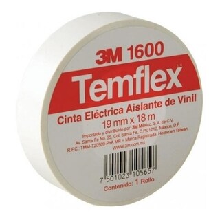 Foto 2 | Foto 2 | Cinta Aislante Blanca 19mm X 18 M 3m 10 Piezas Temflex