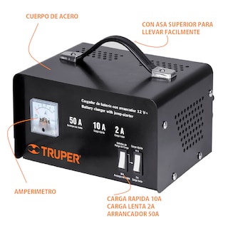 Foto 2 | Foto 2 | Cargador de 50 A Truper CARBA-50 color Negro para Baterías de 12 V COD 13027