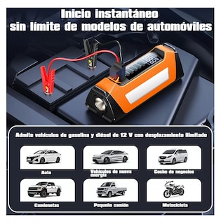 Foto 2 | Foto 2 | Arrancador De Batería Auto Portátil Inflador Rápido Multiuso Naranja