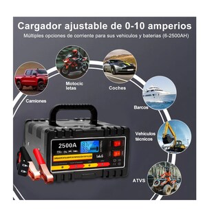 Foto 3 | Foto 3 | Cargador De Baterías Inteligente Para Moto Y Moto 2500a Negro