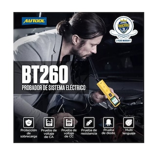 Foto 2 | Foto 2 | Tester Para Circuito Automotriz Autool Bt260 Para 6v/12v/24v Belug Amarillo/negro