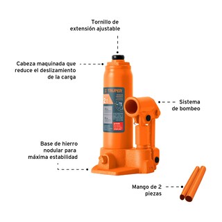 Foto 3 | Foto 3 | Gato Hidráulico de Botella Truper GAT-2 color Naranja de 2 Toneladas