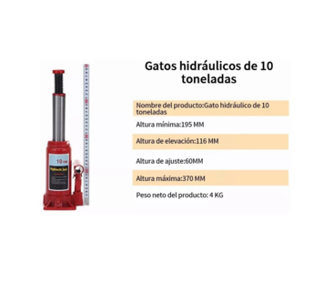 Foto 5 | Foto 5 | Gato Hidráulico de Botella Soldado con Capacidad de 10 T Rojo