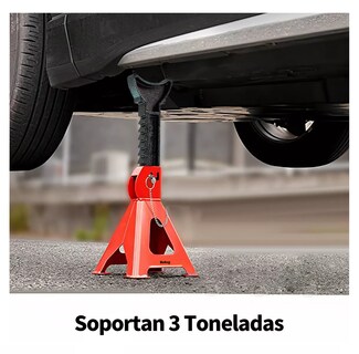 Foto 2 | Foto 2 | Torre De Auto Belug 2 Piezas 3 Toneladas Doble Seguro Altura 31-42cm, Rojo/negro