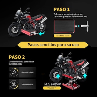 Foto 2 | Foto 2 | Elevador Mecánico Lab.g De Motocicleta De 1100lb 85mm-340mm Rojo Negro