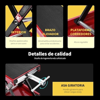Foto 5 | Foto 5 | Elevador Mecánico Belug De Motocicleta De 1100lb 85mm-340mm Rojo Negro