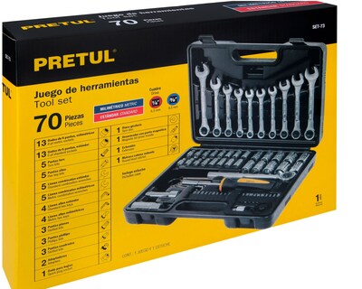 Foto 3 | Foto 3 | Juego de Herramientas para Mecánico Pretul Set-73 color Negro 70 Piezas