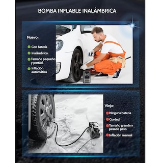 Foto 3 | Foto 3 | Compresor De Aire Portatil 80w Inflador De Llantas Bomba Eo Safe Imports Esi-14893 Negro