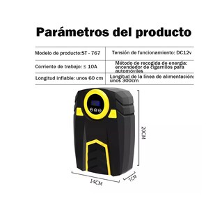 Foto 2 | Foto 2 | Bomba Inflable De Pantalla Digital Con Caja De Herramientas Portátil Negro/amarillo