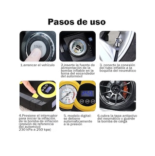 Foto 3 | Foto 3 | Bomba Inflable De Pantalla Digital Con Caja De Herramientas Portátil Negro/amarillo