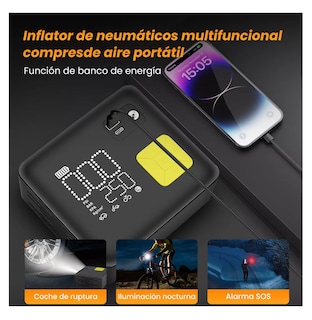 Foto 2 | Foto 2 | Inflador De Neumático Portátil De 150 Psi Compresores De Aire Negro/amarillo
