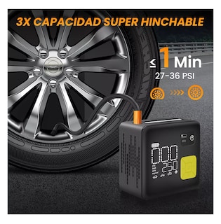 Foto 3 | Foto 3 | Inflador De Neumático Portátil De 150 Psi Compresores De Aire Negro/amarillo