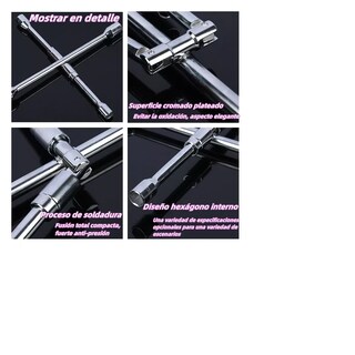 Foto 3 | Foto 3 | Kit 3pcs Llave Cruz Cruceta Reforzada para Auto Eo Safe Imports Esi-9061 Plata
