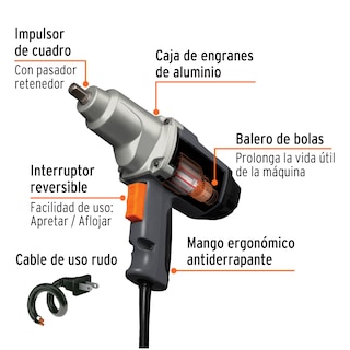 Foto 3 | Foto 3 | Llave de Impacto Truper IMP-1/2N color Gris 1/2 Pulgada 900 W