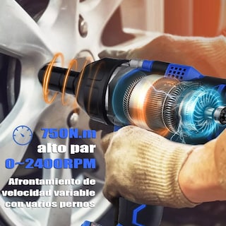 Foto 2 | Foto 2 | Llave de Impacto Inalámbrica 1/2 con 2 Baterías 750 N.m Eo Safe Imports Esi-3555 color Azul