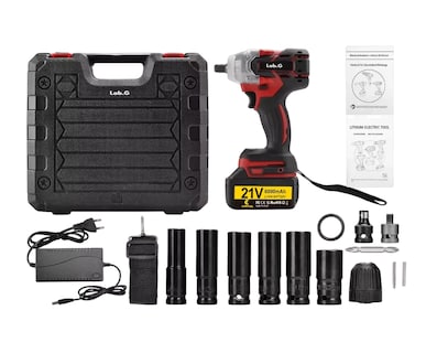 Foto 1 | Foto 1 | Pistola Impacto Llave Taladro Inalámbrica Sincarbono 650nm, Color Negro Con Rojo