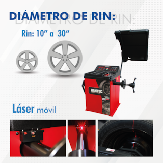Foto 4 | Foto 4 | Balanceadora Láser Hantec HTCB808L color Rojo para Llantas de Autos y Camionetas de 10 a 30 \