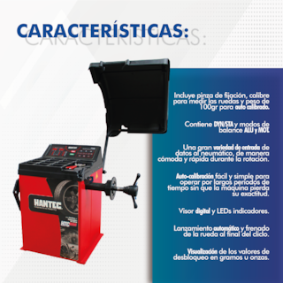 Foto 5 | Foto 5 | Balanceadora Láser Hantec HTCB808L color Rojo para Llantas de Autos y Camionetas de 10 a 30 \