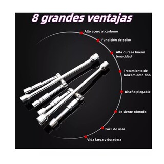 Foto 3 | Foto 3 | Llave Cruz Cruceta Reforzada para Auto 17/19/21/23mm Eo Safe Imports Esi-11535 Plata