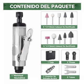 Foto 4 | Foto 4 | Amoladora Neumática Juego de Mototool Eo Safe Imports Esi-11820 Plata