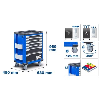 Foto 8 | Foto 8 | Gabinete Movil Para Herramientas | 7 Cajones | Bgs 4236