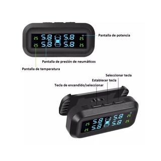 Foto 2 | Foto 2 | Monitor de Presión de Neumáticos Eo Safe Imports Esi-6645 Recargable Energía Solar Negro