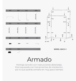 Foto 4 | Foto 4 | Perchero Elegante Organizador De Ropa Closet Doble Armario