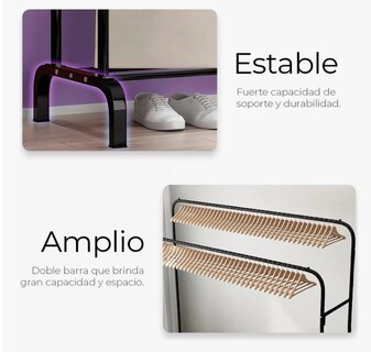 Foto 5 | Foto 5 | Perchero Elegante Organizador De Ropa Closet Doble Armario