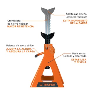 Foto 3 | Foto 3 | Caja con 2 Torres Truper TORAU-12 color Naranja de 12 TON para Auto