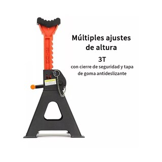 Foto 2 | Foto 2 | Torre Auto 2 Piezas 3 Toneladas Doble Seguro Altura 28-41 Cm Eo Safe Imports Esi-12234 Multicolor