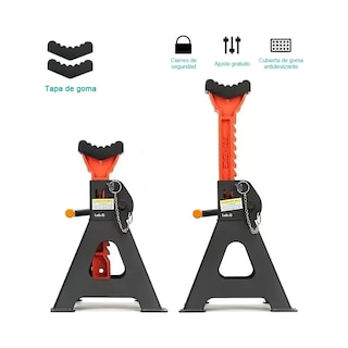 Foto 3 | Foto 3 | Torre Auto Lab.g 2 Piezas 3 Toneladas Doble Seguro Altura 28-42 Cm Negro Naranja