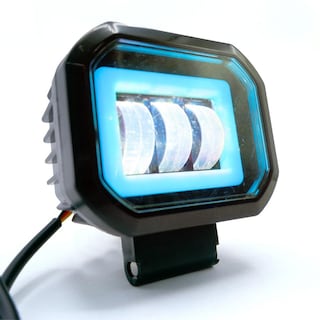 Foto 2 | Foto 2 | Faro Auxiliar Led con Lupa Cuadrado 3 Led Ojo de Ángel con Luz Blanca y Estrobo para Moto