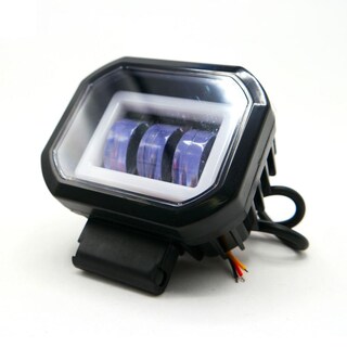 Foto 4 | Foto 4 | Faro Auxiliar Led con Lupa Cuadrado 3 Led Ojo de Ángel con Luz Blanca y Estrobo para Moto