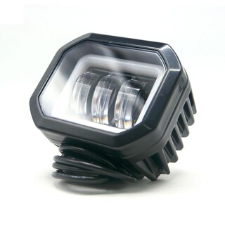 Foto 4 | Foto 4 | Faro Cuadrado Led Con Lupa Luz Fija Y Estrobo Contorno Azul Para Motocicleta