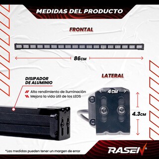 Foto 3 | Foto 3 | Barra Led Rasen Multifuncional Luz Blanca Y Amarilla 18 Celdas, 54 Led 12-24v.