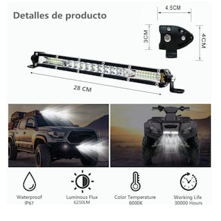 Foto 2 | Foto 2 | Nueva Barra Slim Led 11 Pulgadas 26 Leds 78w Lab.g, Negro