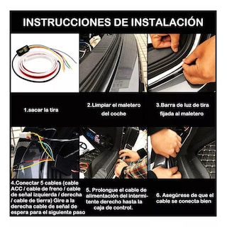 Foto 3 | Foto 3 | Tira Led Secuencial Para Cajuela Direccionales Reversa Eo Safe Imports Esi-10276 Multicolor