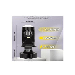 Foto 2 | Foto 2 | Focos Led Lupa Alta y Baja Eo Safe Imports ESI-9104 Negro para Auto o Motocicleta 1 Par