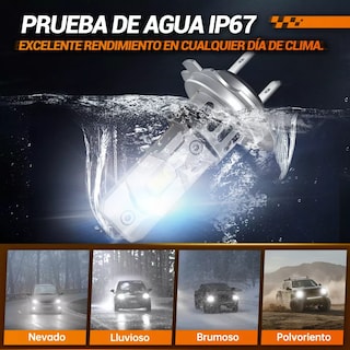 Foto 3 | Foto 3 | H7 Led Kit Focos Led Para Auto 18000lm 6500k X3s Eo Safe Imports Esi-14553 Blanca