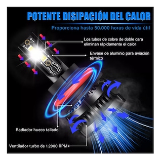 Foto 4 | Foto 4 | Kit Faros de Led Conector 9004 Luz Alta y Baja 6500k Eo Safe Imports Esi-17960 Negro