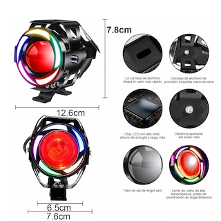 Foto 2 | Foto 2 | Focos de Niebla Ojo de Ángel para Moto Eo Safe Imports Esi-7616 color Negro